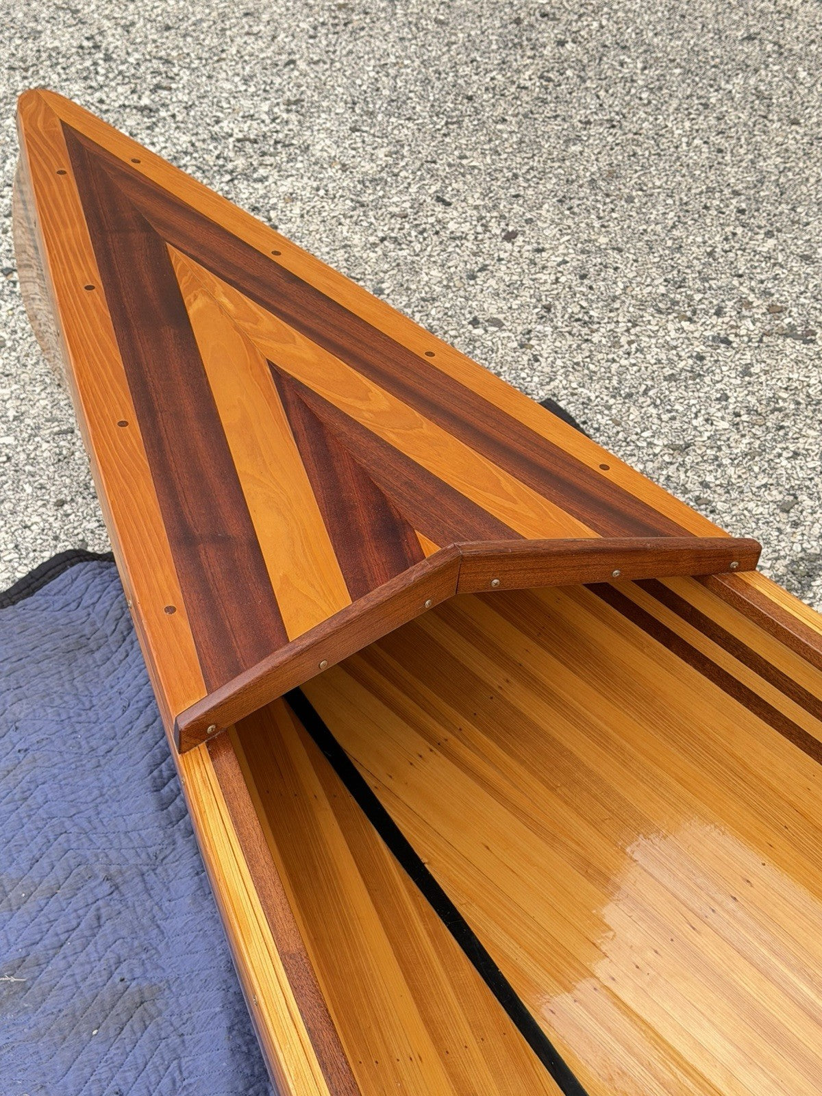 Cedar Strip Built 14' Square Stern Canoe & British Seagull 40 Outboard Motor