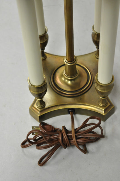Vintage French Empire Style Brass Candlestick Bouillotte Desk Table Lamp