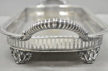 Vintage Amston Victorian Silver Plated Narrow Bar Tray Serving Platter
