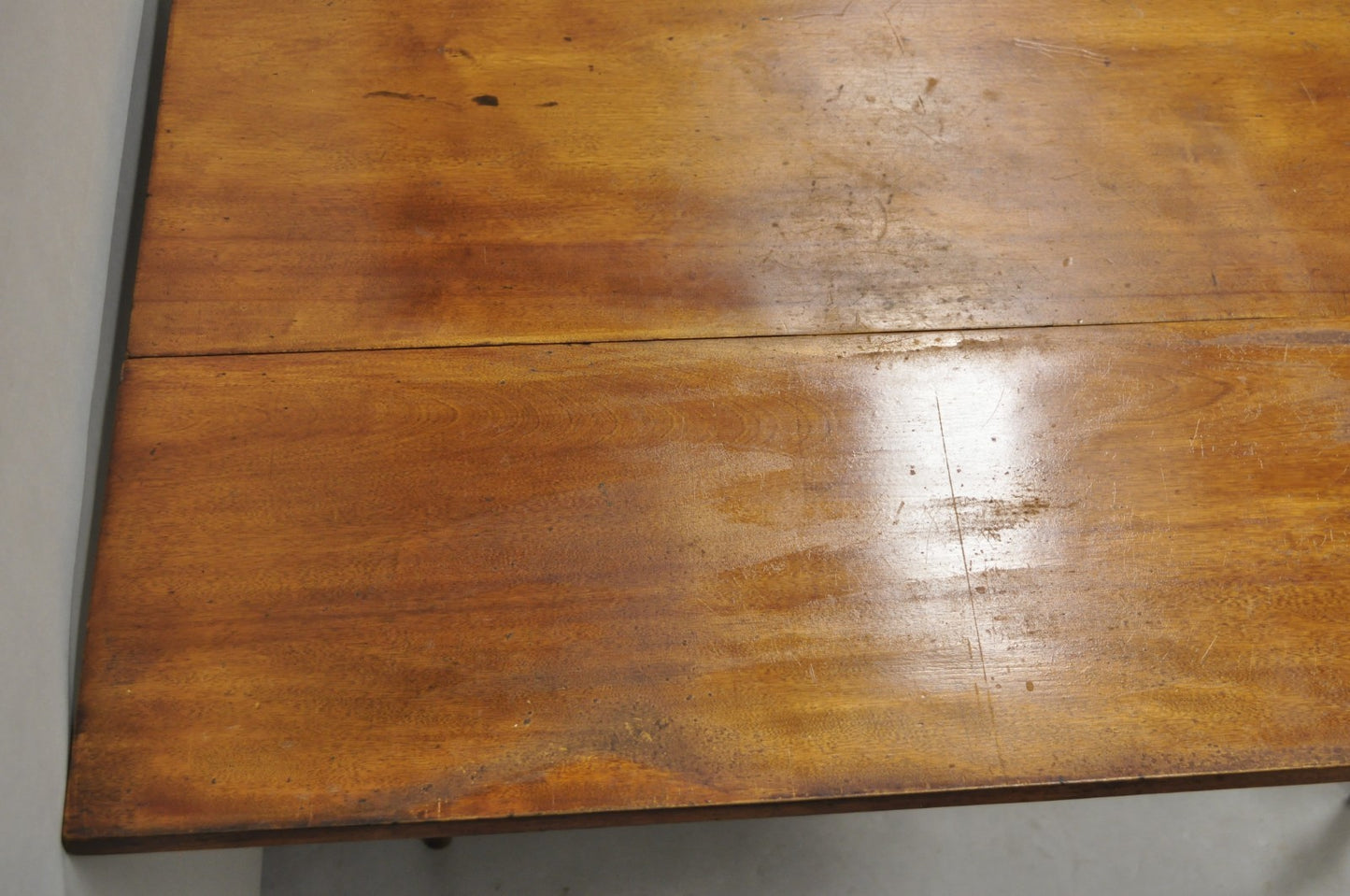 Antique French Country Farmhouse Cherry Wood Drop Leaf Extension Dining Table