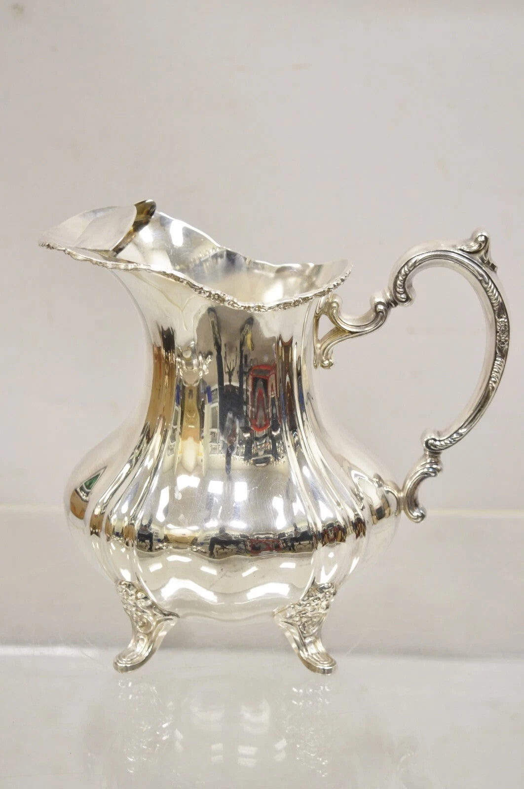 Vintage Lancaster Rose by Poole 401A EPCA Silver Plated Water Pitcher