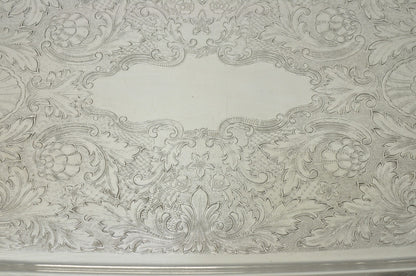 Vintage WM A Rogers Victorian Silver Plated Twin Handle Serving Platter Bar Tray