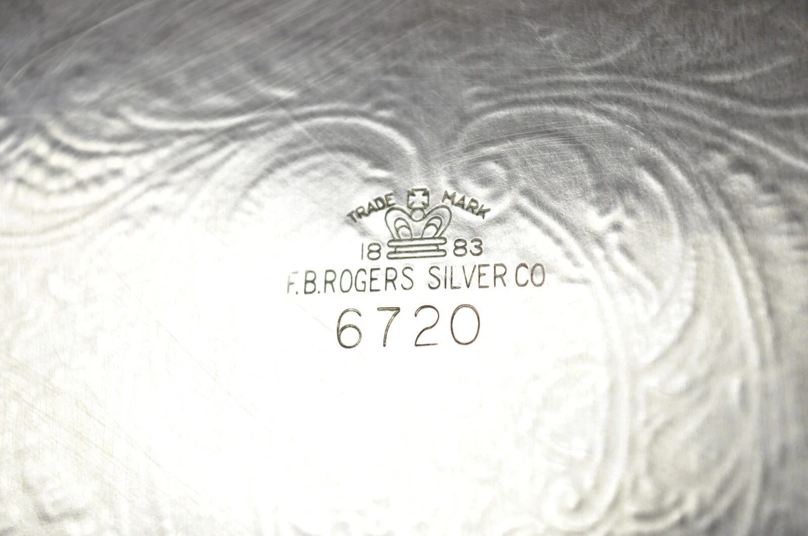Vintage FB Rogers 6720 Victorian Style Silver Plated Small Serving Dish Platter