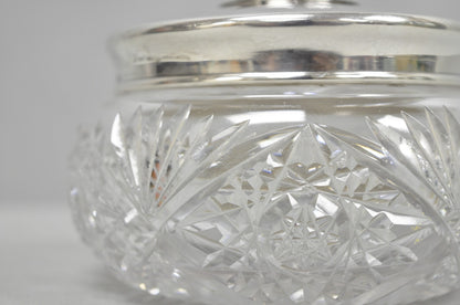 Antique Victorian Sterling Silver Crystal Glass Vanity Hair Receiver "N" Mono