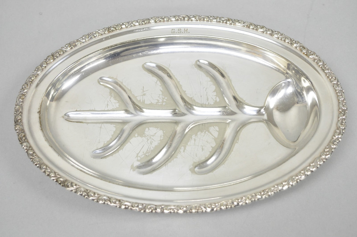 Antique Rogers Bros English Regency Silver Plated Small 12" Meat Cutlery Tray