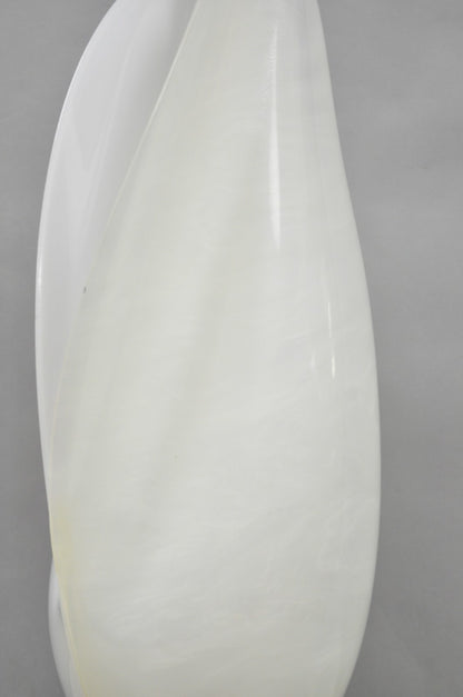 Vintage Roger Rougier White Acrylic Clam Shell Mid Century Modern Table Lamp