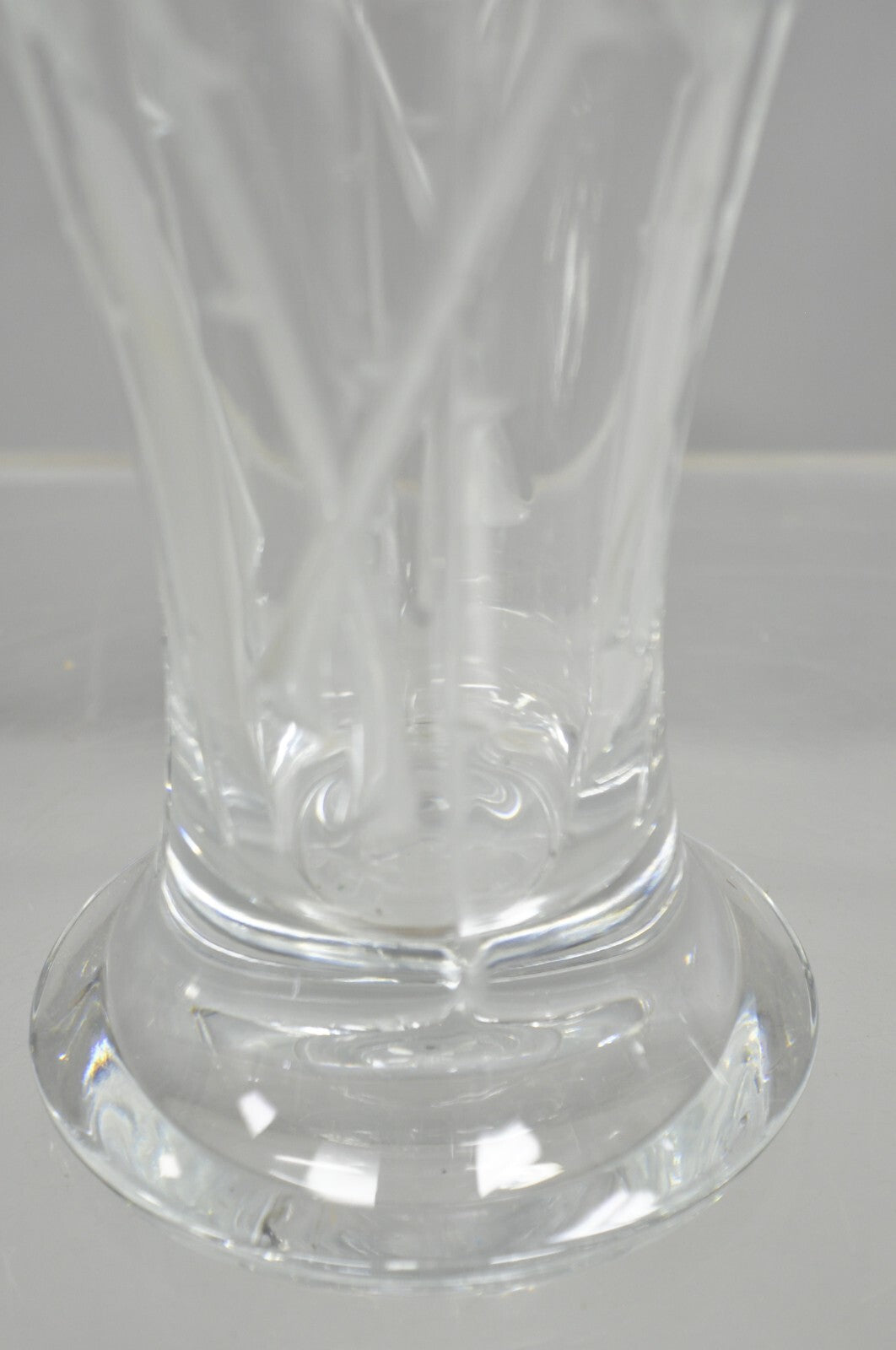 Vintage Shannon Crystal Glass 3D Rose Tall Sculpted Vase Made by Godinger