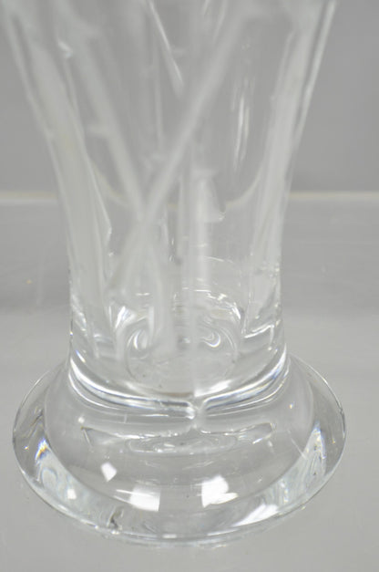 Vintage Shannon Crystal Glass 3D Rose Tall Sculpted Vase Made by Godinger