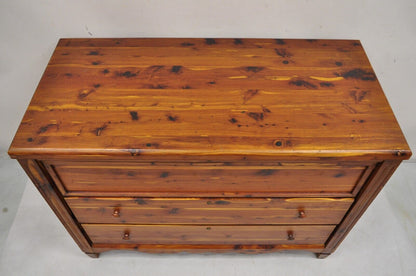 Vintage Lewis & Conger Pine Wood Cedar Lined Blanket Chest Of Drawers Dresser