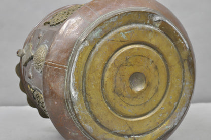 Antique Anglo Indian Middle Eastern Copper & Bronze Coal Bucket Cachepot Planter