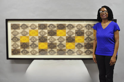 Contemporary Modern Melissa Wood Ikat Abstract Large 80" Glicees Print Wall Art