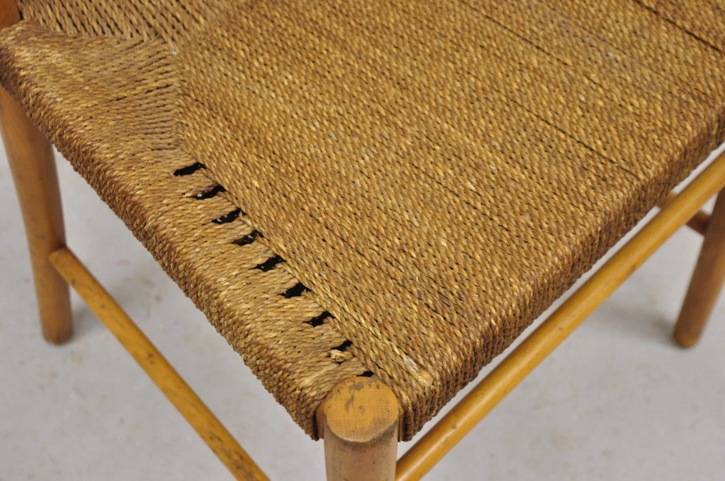 Vintage Gefa Gemla Mid Century Danish Modern Ladderback Rush Seat Side Chair