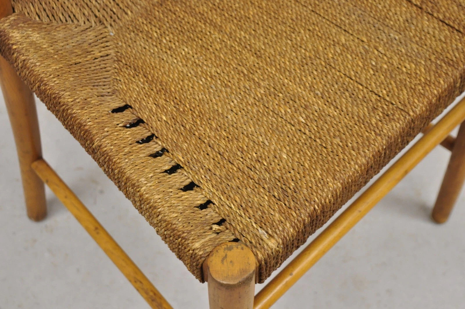 Vintage Gefa Gemla Mid Century Danish Modern Ladderback Rush Seat Side Chair