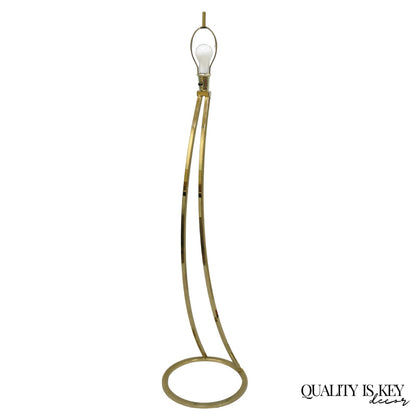Vintage Mid Century Modern Sculptural Brass Plated Metal Floor Lamp by Clover