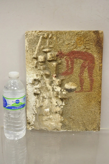 Antique Lost and Found Hieroglyphic Red Figure Egyptian Pottery 12 x 9 Tile C5