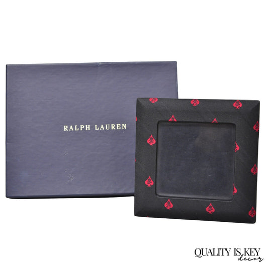 Ralph Lauren Ealing Skull and Spade Black & Red Fabric 4x4 Photo Picture Frame