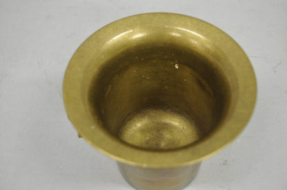 Antique Solid Bronze Brass German Apothecary Mortar with Pestle - 2 Pcs