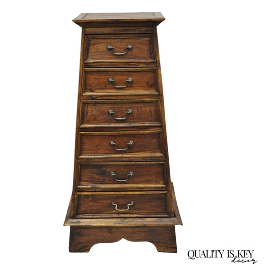 French Country Style Wooden Pyramid 41" Dresser Lingerie Chest Side Table