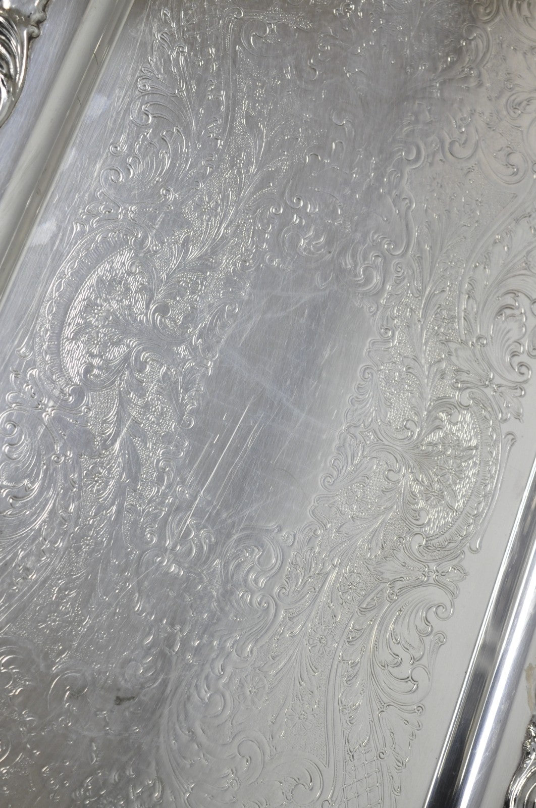 Vintage FB Rogers Victorian Silver Plated Narrow Serving Platter Bar Tray