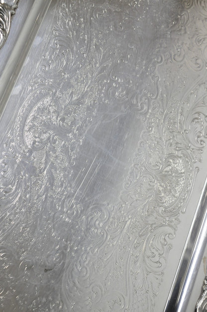 Vintage FB Rogers Victorian Silver Plated Narrow Serving Platter Bar Tray