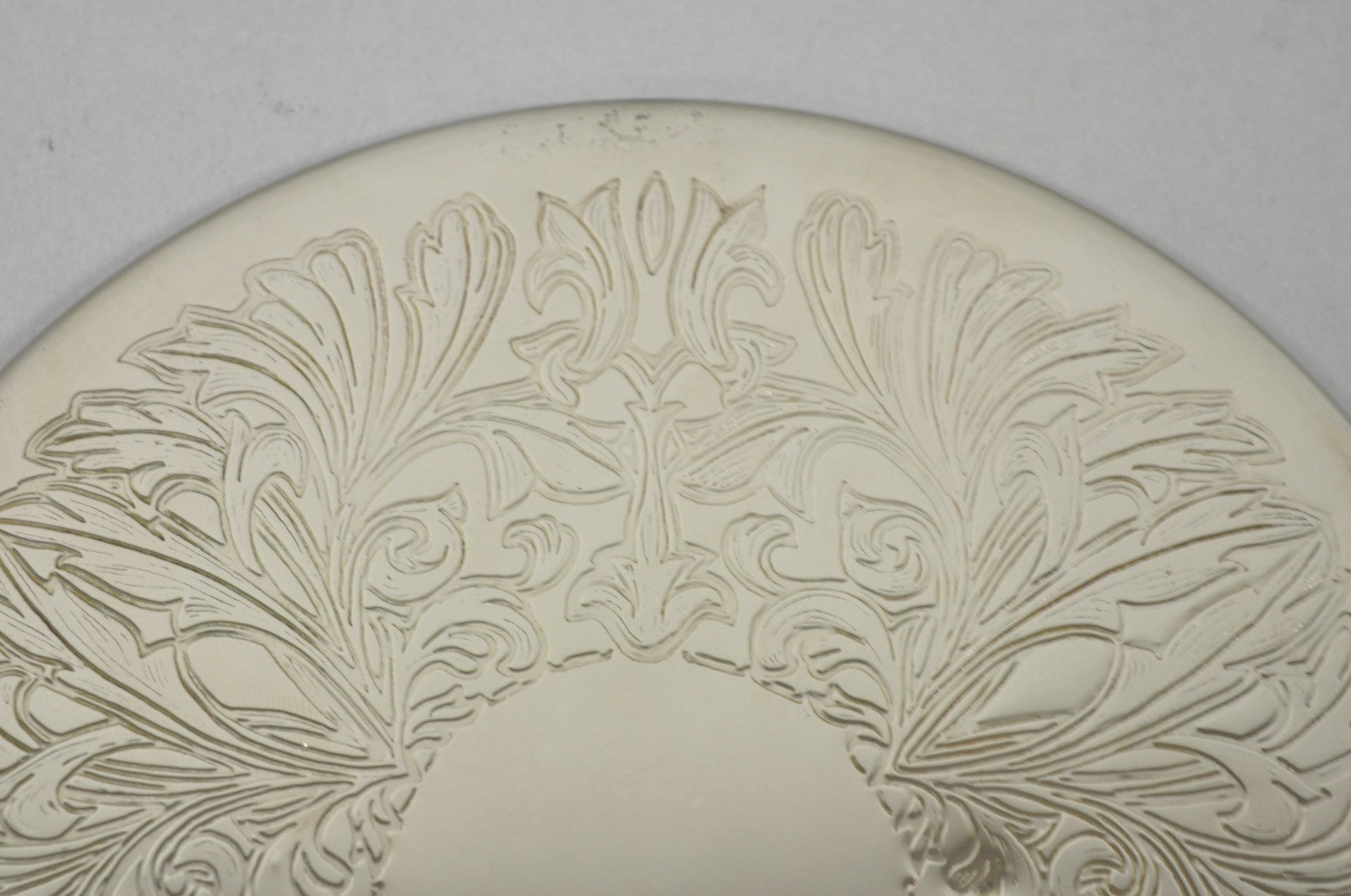 Vintage Mid Century Silver Plated 8" Round Leafy Scroll Design Pot Trivet