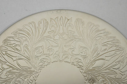 Vintage Mid Century Silver Plated 8" Round Leafy Scroll Design Pot Trivet