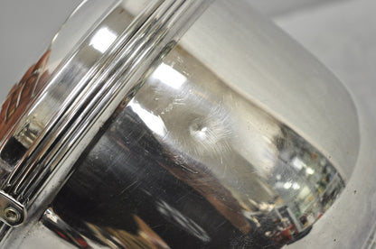 Vintage Art Deco Silver Plated Reticulating Hinge Bar Ice Bucket w/ "S" Monogram