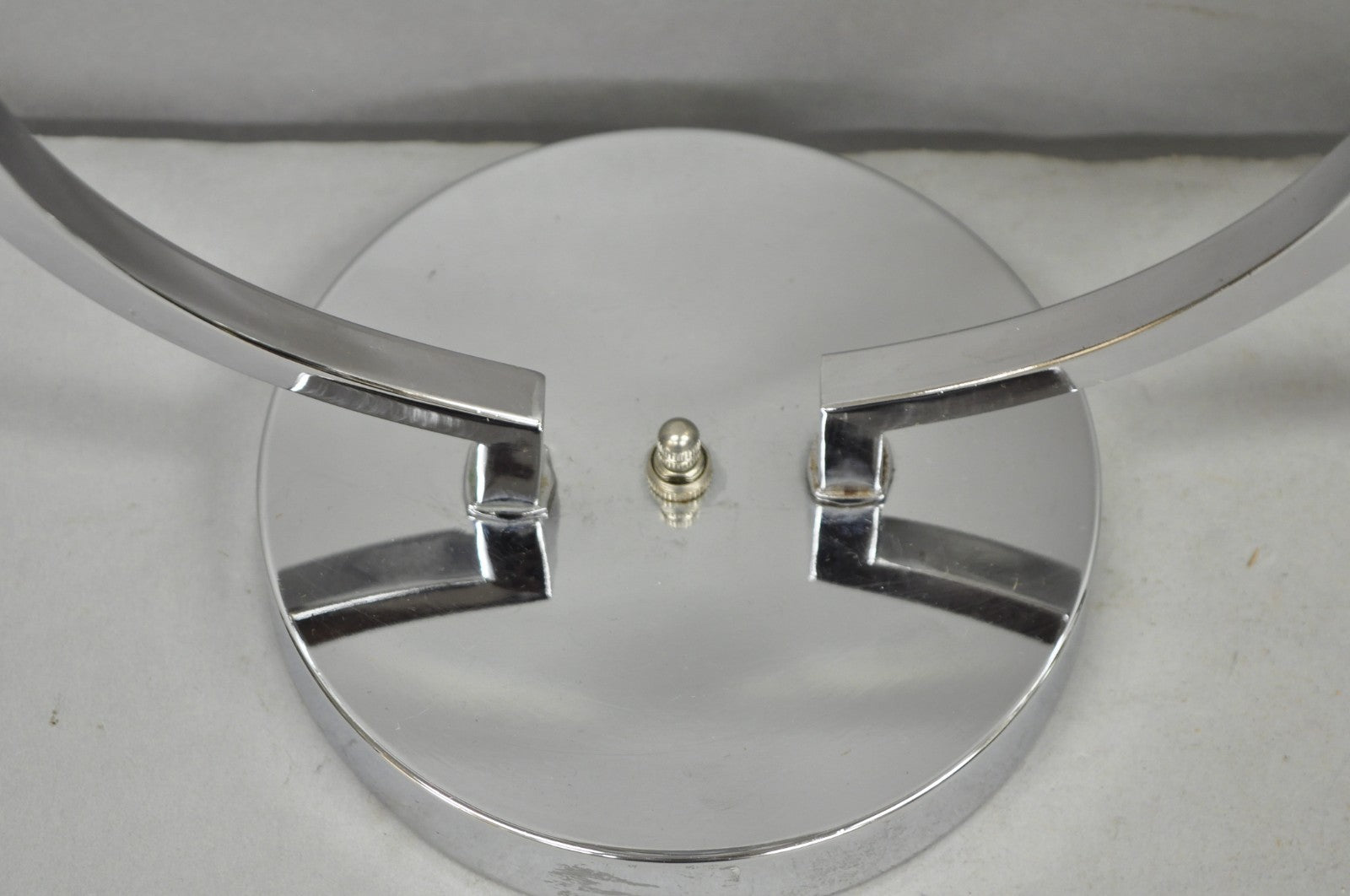 Vintage Postmodern MCM Hivo Van Teal Sculptural Lucite & Chrome Table Lamps Pair