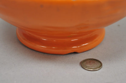 Antique 1940s Roseville Pottery USA Pitcher Ewer Freesia Botanical Orange Vase