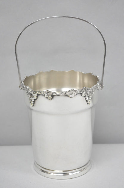 Vintage Victorian Prata 90 Silver Plated Small Bar Champagne Ice Bucket w Handle