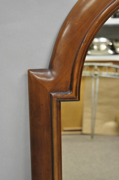 Vintage French Country Style Solid Pine Wood Sculpted Arch Wall Mirror