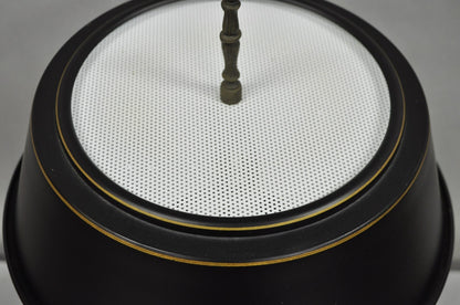 Vintage French Country Brass Candlestick Tole Metal Shade Bouilotte Desk Lamp