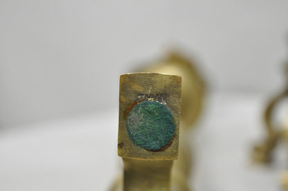 Vintage Federal Style Brass Candlestick Urn Form Table Lamps, Japan - a Pair