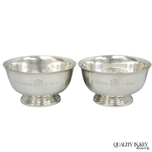 Vintage SSSC&BDS Car Club Silver Plated Award Footed Nut Bowl Dish - a Pair