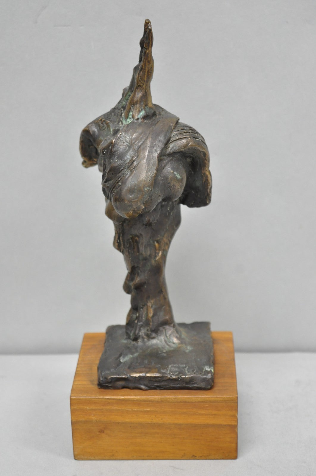 Vintage Elbert Weinberg "Scroll" Bronze Brutalist Abstract Sculpture Figure