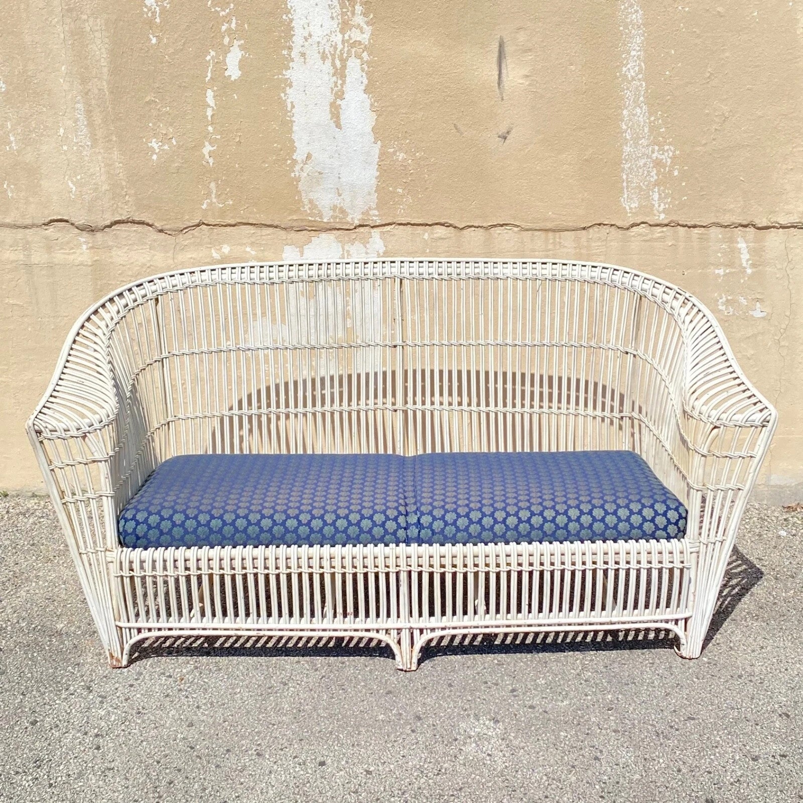 Antique Victorian Wicker Rattan Bentwood Sculptural Sunroom Sofa Set with Chairs