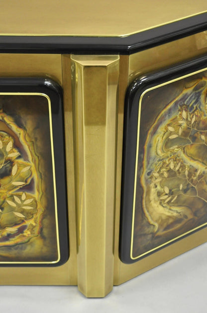Bernhard Rohne For Mastercraft Acid Etched Brass Tree Of Life Credenza Cabinet
