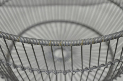 Vintage Industrial Modern Large 24" Metal Wire Oyster Clam Throw Blanket Basket