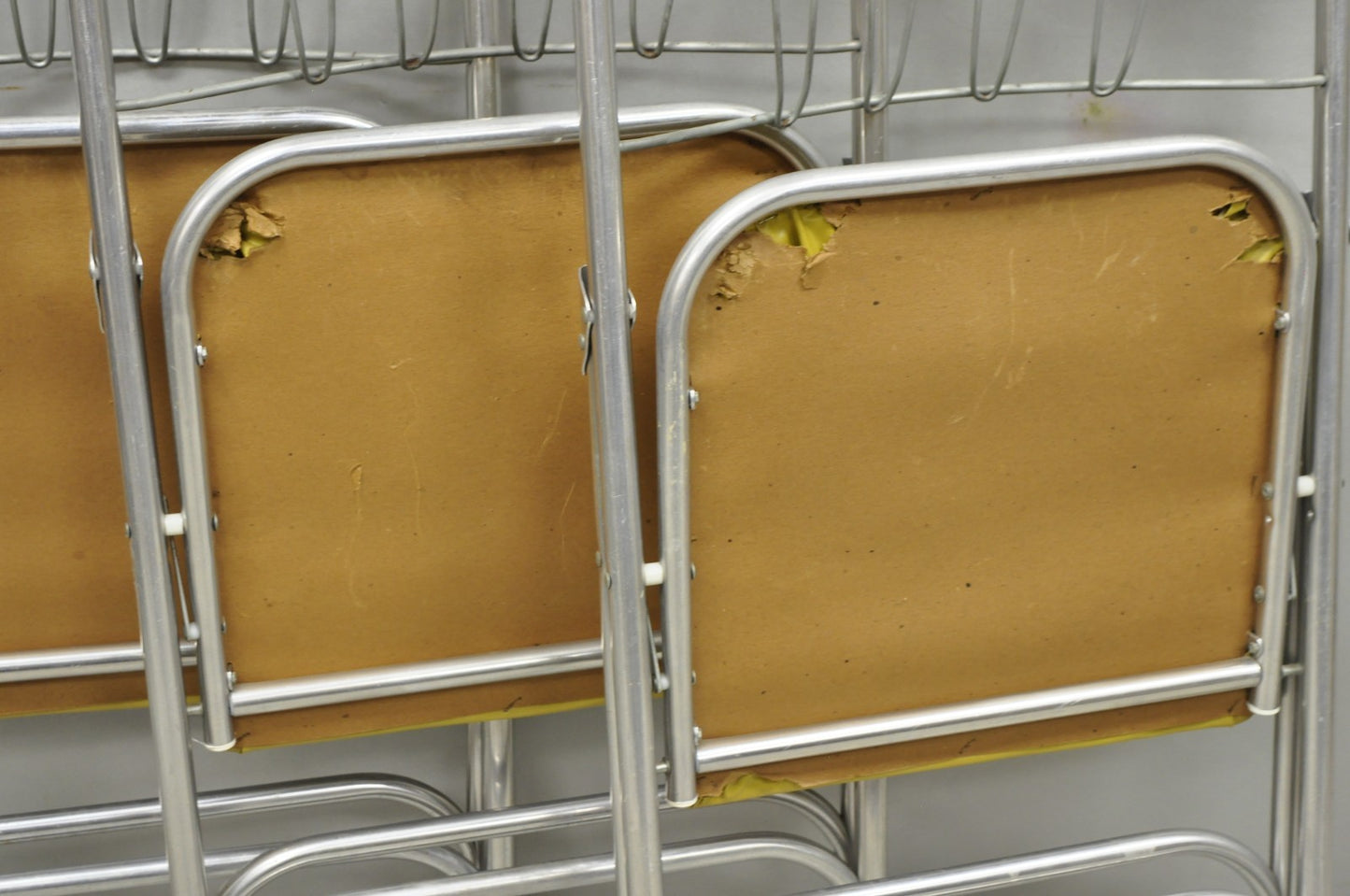 Vintage Mid Century Modern Aluminum Folding Dining Chairs by Airlite - Set of 4