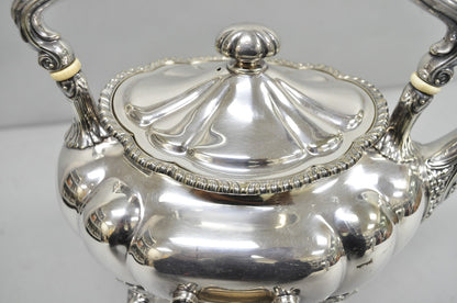 Antique Victorian Silver Plated Gorham 01180 Tilting Teapot Coffee Pot on Stand