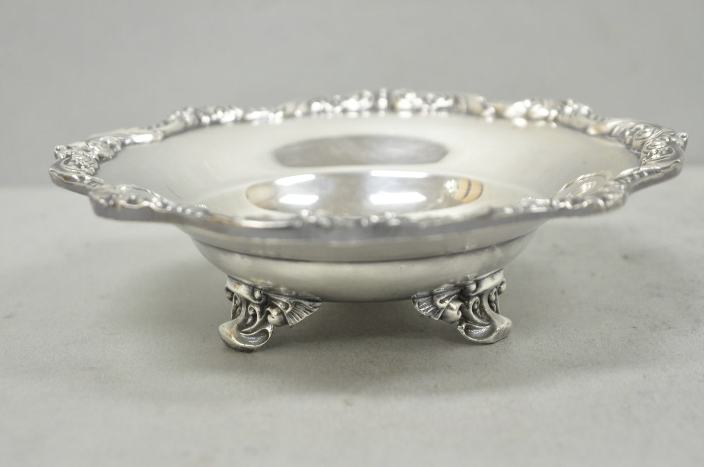 Vintage Poole "Old English" 5005 Silver Plated Small Footed Nut Dish Bowl