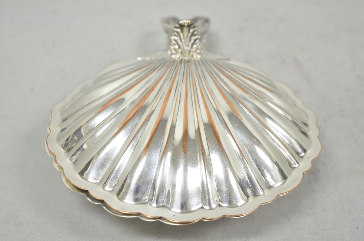 Antique English Regency Silver Plated Clam Shell Table Butler Serving Dish