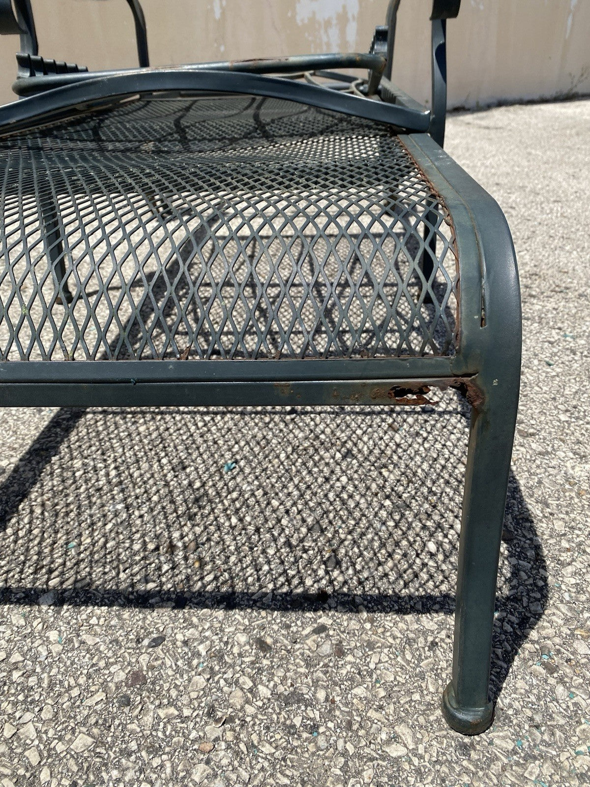 Woodard Style Wrought Iron Lattice Garden Patio Chaise Lounge Chair - a Pair