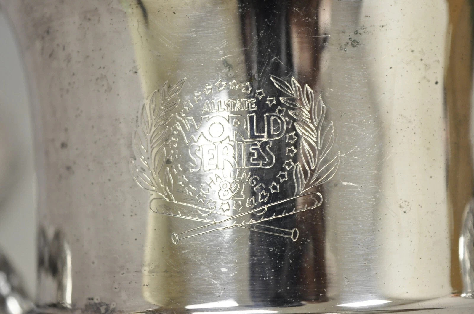 All State World Series Challenge 82 Baseball Silver Plated Trophy Cup Ice Bucket