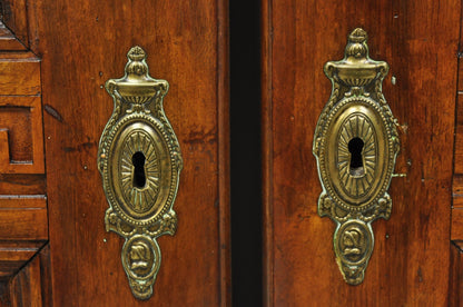 Antique French Country Louis XV Style Carved Walnut Cabinet Doors - a Pair