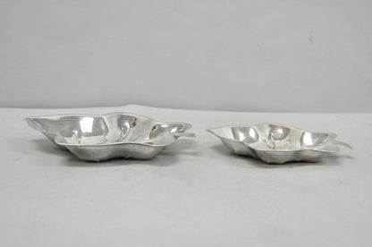Vintage Canterbury Silver Plated Miniature Leaf Shaped Trinkets Dish Set of 2