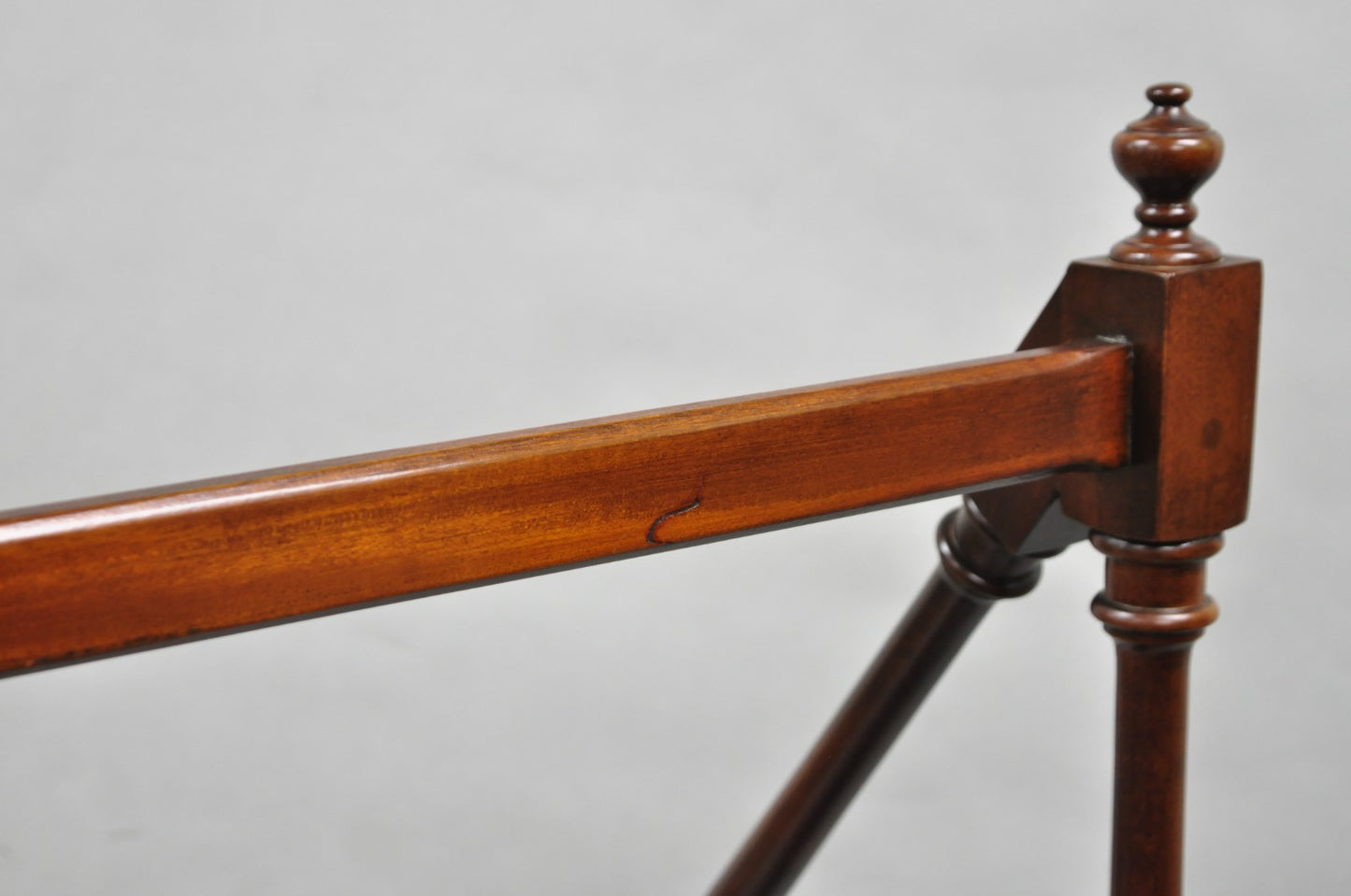 George III Style Mahogany and Black Leather Library Steps by Wellington Hall