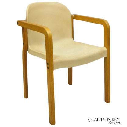 Gerd Lange Thonet Molded Plastic and Birch Wood Mid Century Modern Arm Chair