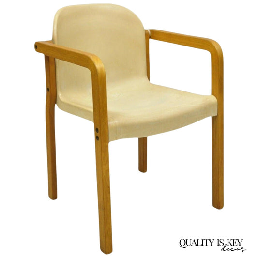 Gerd Lange Thonet Molded Plastic and Birch Wood Mid Century Modern Arm Chair