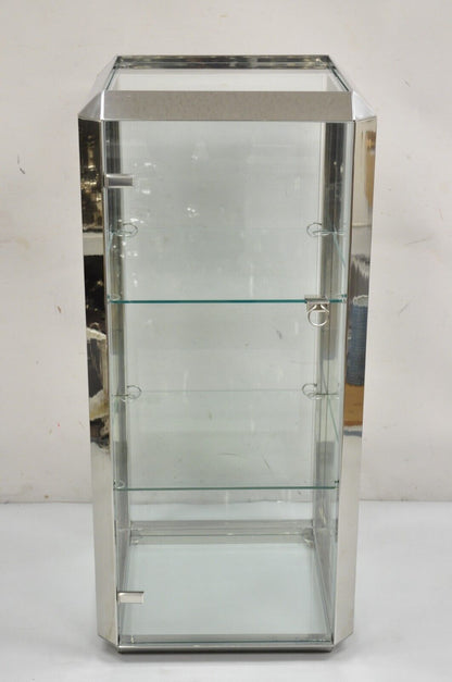 Alberto Rosselli for Saporiti P800 Chrome and Glass Italian Modern Showcase